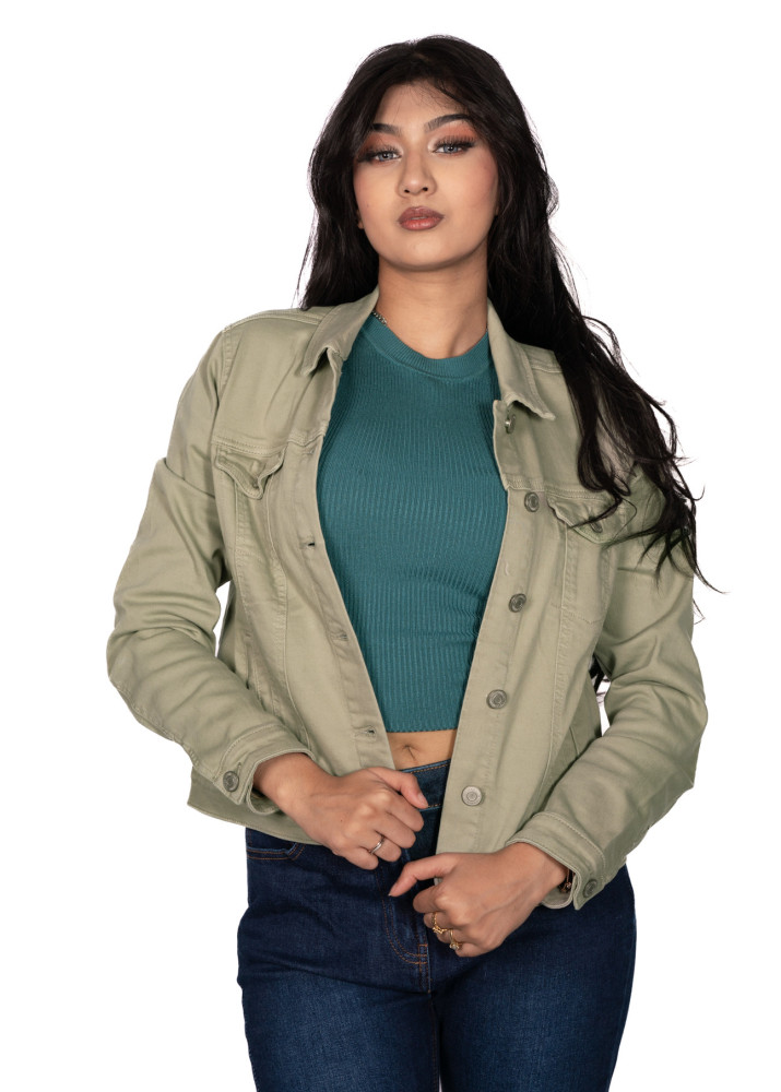 Women Sage  Whisky Denim Jacket