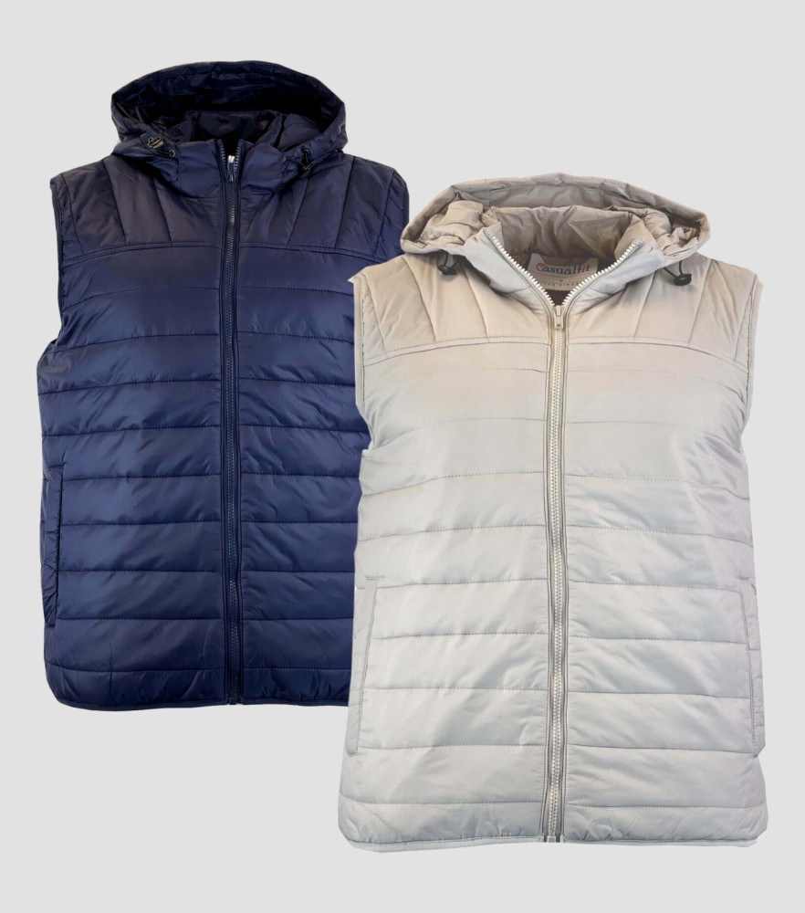 Solid Quilted Hooded Vest